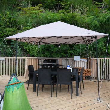 Mt.Fuji Glamping Terrace MINENOHANA (Kawaguchiko), Outdoor space of the Terrace Suite Oriental Japon 7m Dome