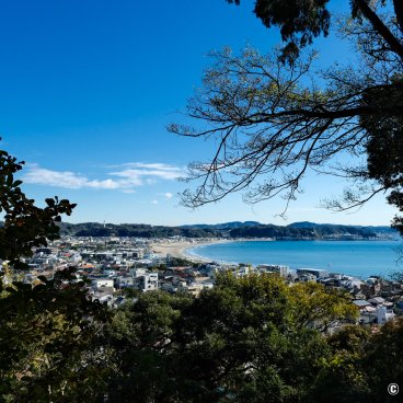 Kamakura, View on the city and Sagami Bay from Hase-dera temple