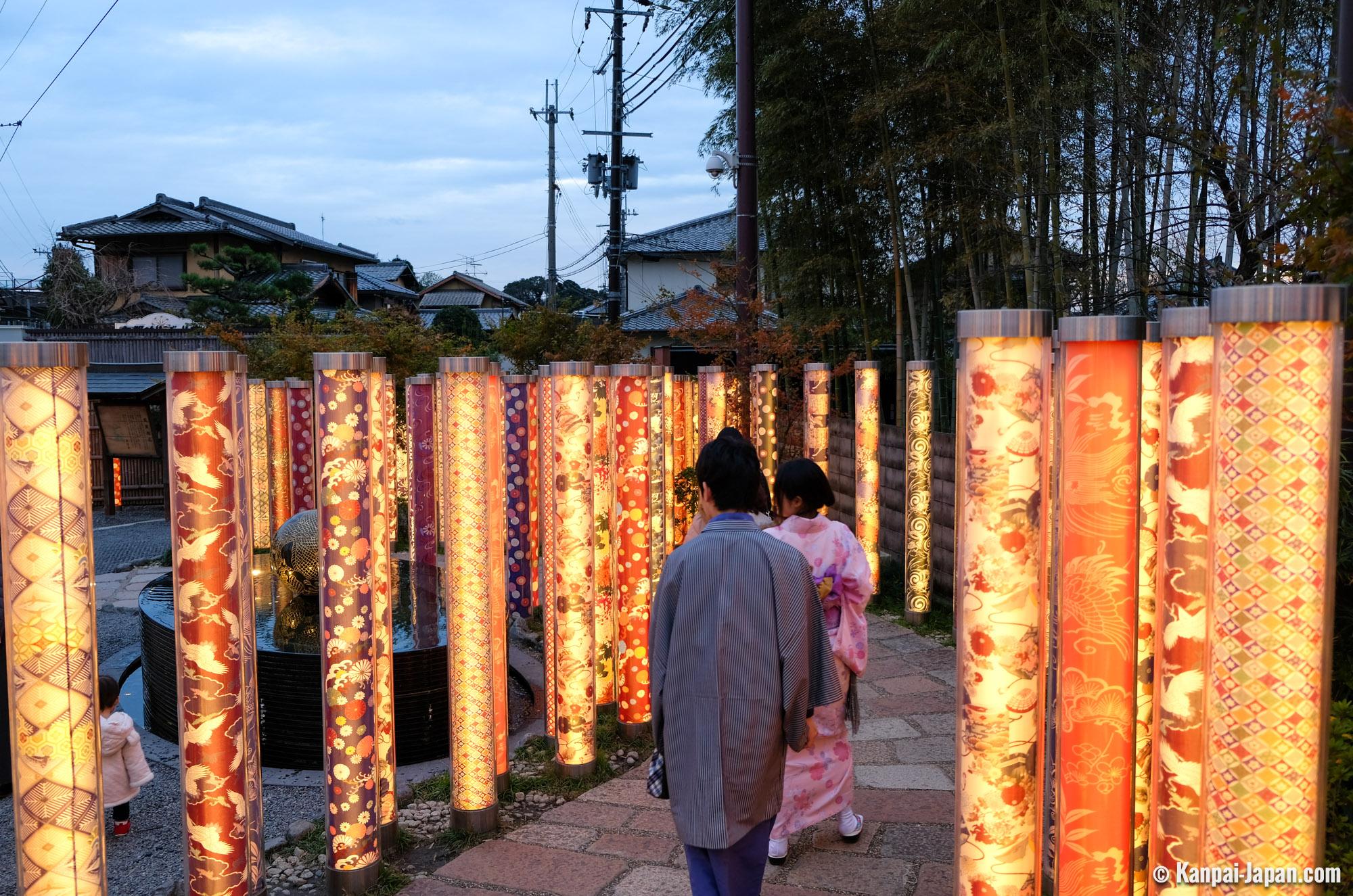 Kimono Forest The Colorful Fabric Bamboo Grove in Kyoto