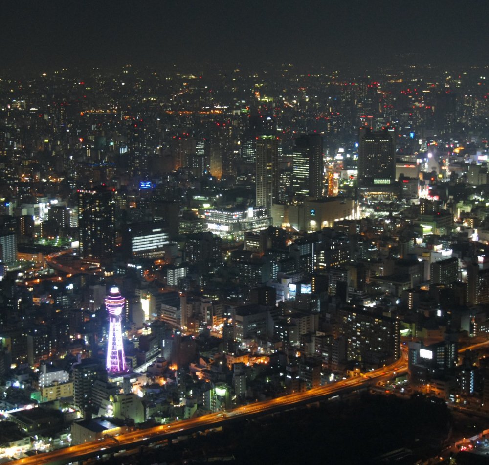 Abeno Harukas, Osaka, Night view on the city