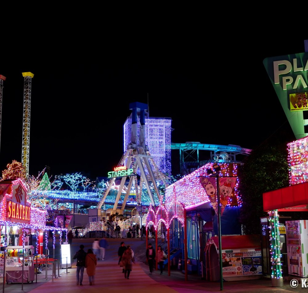 Winter night illuminations in Yomiuriland