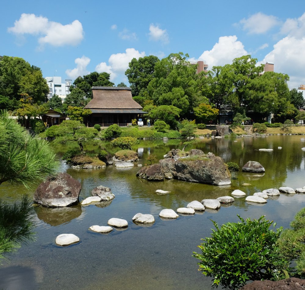 View on Suizen-ji Joju-en garden from the teahouse