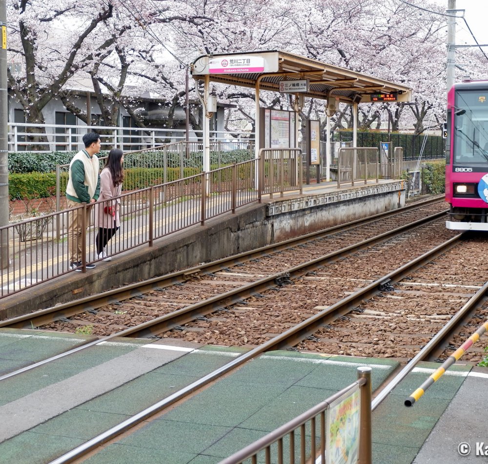 Toden Arakawa, View on Tokyo Sakura Tram from Arakawa Nichome station
