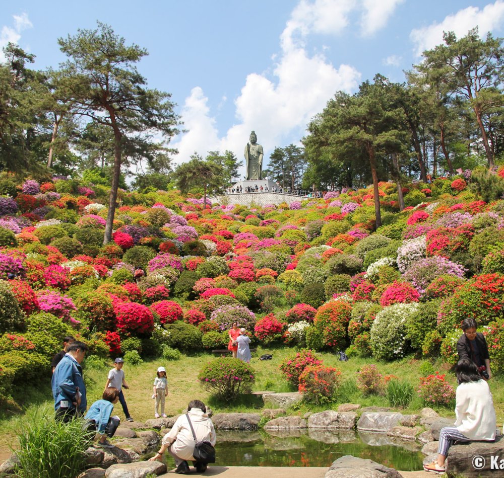 View on the valley of Shiofune Kannon-ji temple in Ome