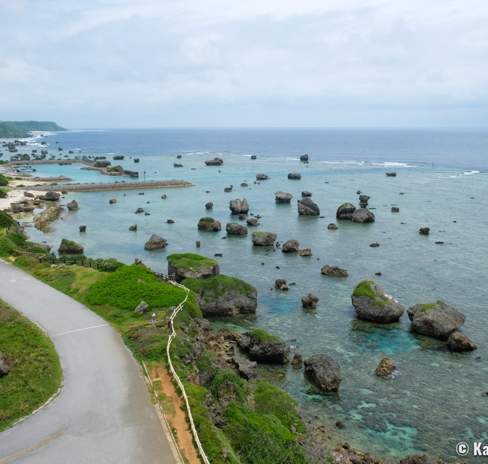 Higashi-Hennazaki Cape (Miyako-jima), Panorama on the stretch of land at the south-eastern end of the island