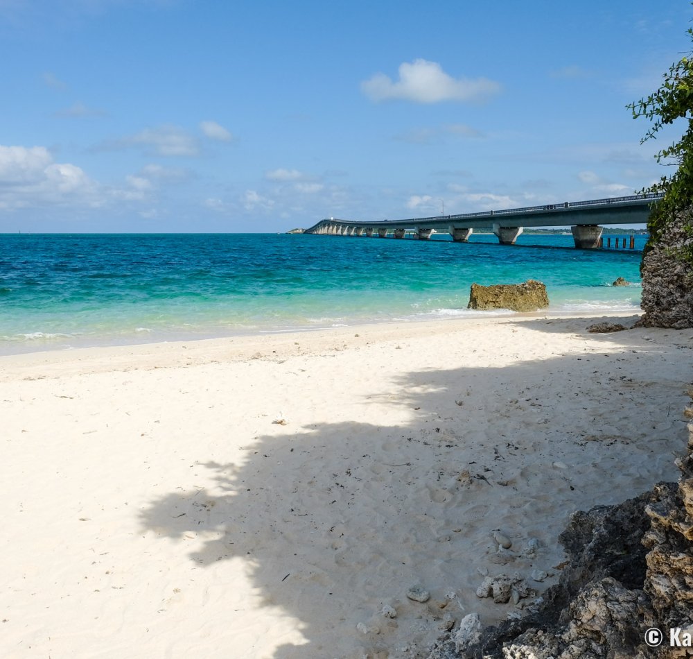 Miyakojima (Okinawa), Nishihenna Cape and Ikema Bridge in the north-west of the island