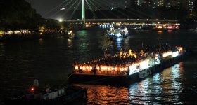 Tenjin Matsuri in Osaka, Nightly boat parade