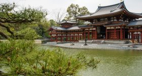 Byodo-in temple in Uji, General view of the Phoenix Hall