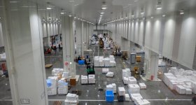 Auction Observation Windows of Fruit and Vegetable Building in Toyosu