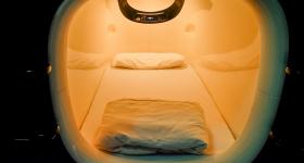 Capsule Hotel, Inside view of a capsule