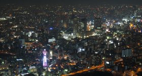 Abeno Harukas, Osaka, Night view on the city