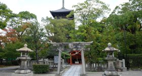 To-ji in Kyoto, Kondo main hall viewed from Nandaimon Gate