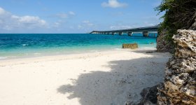 Miyakojima (Okinawa), Nishihenna Cape and Ikema Bridge in the north-west of the island