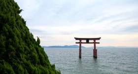 Shirahige-jinja, Floating torii on Lake Biwa
