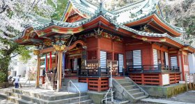 Oji (Tokyo), Otonashi Shinsui Koen Park and blooming Japanese cherry trees