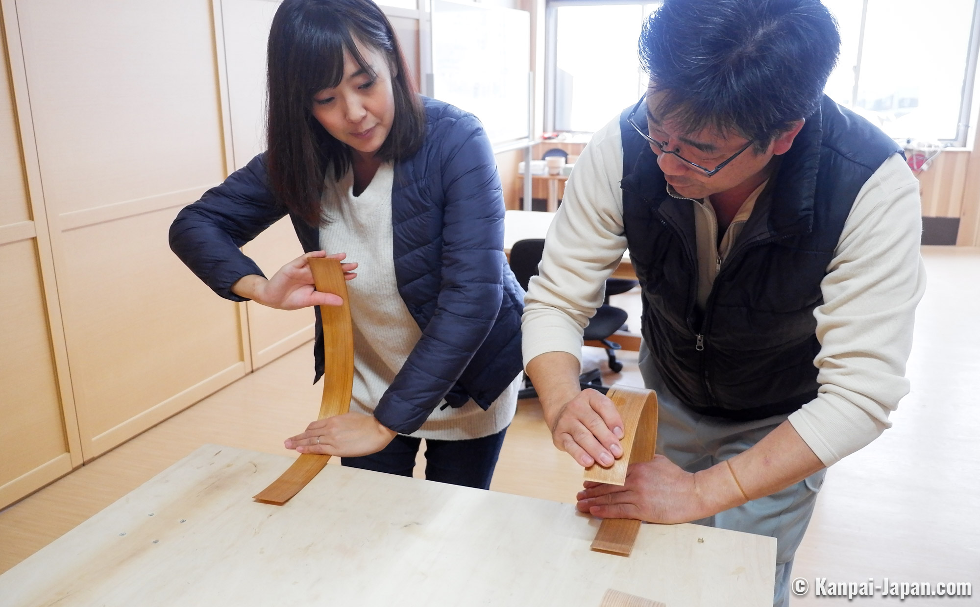 Japanese handcraft Bending wooden tray Odate Kogeisha Magewappa AKITA sugi cedar 